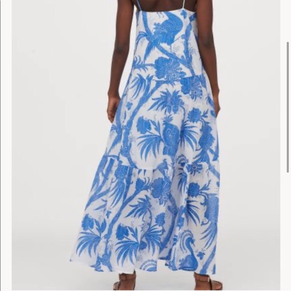 H&M •Blue and White Printed Maxi Dress• - Picture 4 of 9